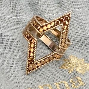 Anna Beck Sterling Silver Gold Plated Open V Ring